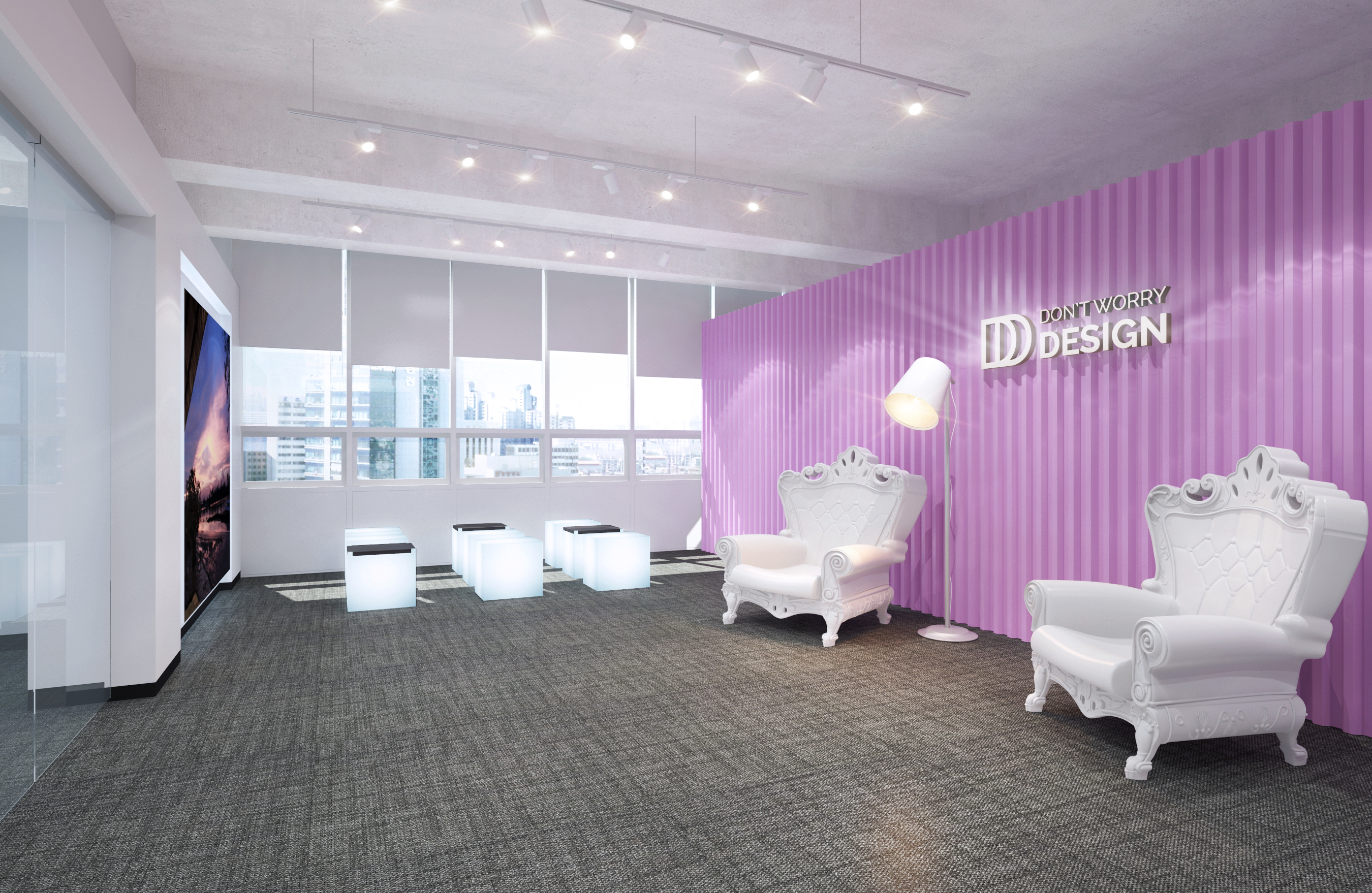 컬러감이 돋보이는 호텔식 리셉션