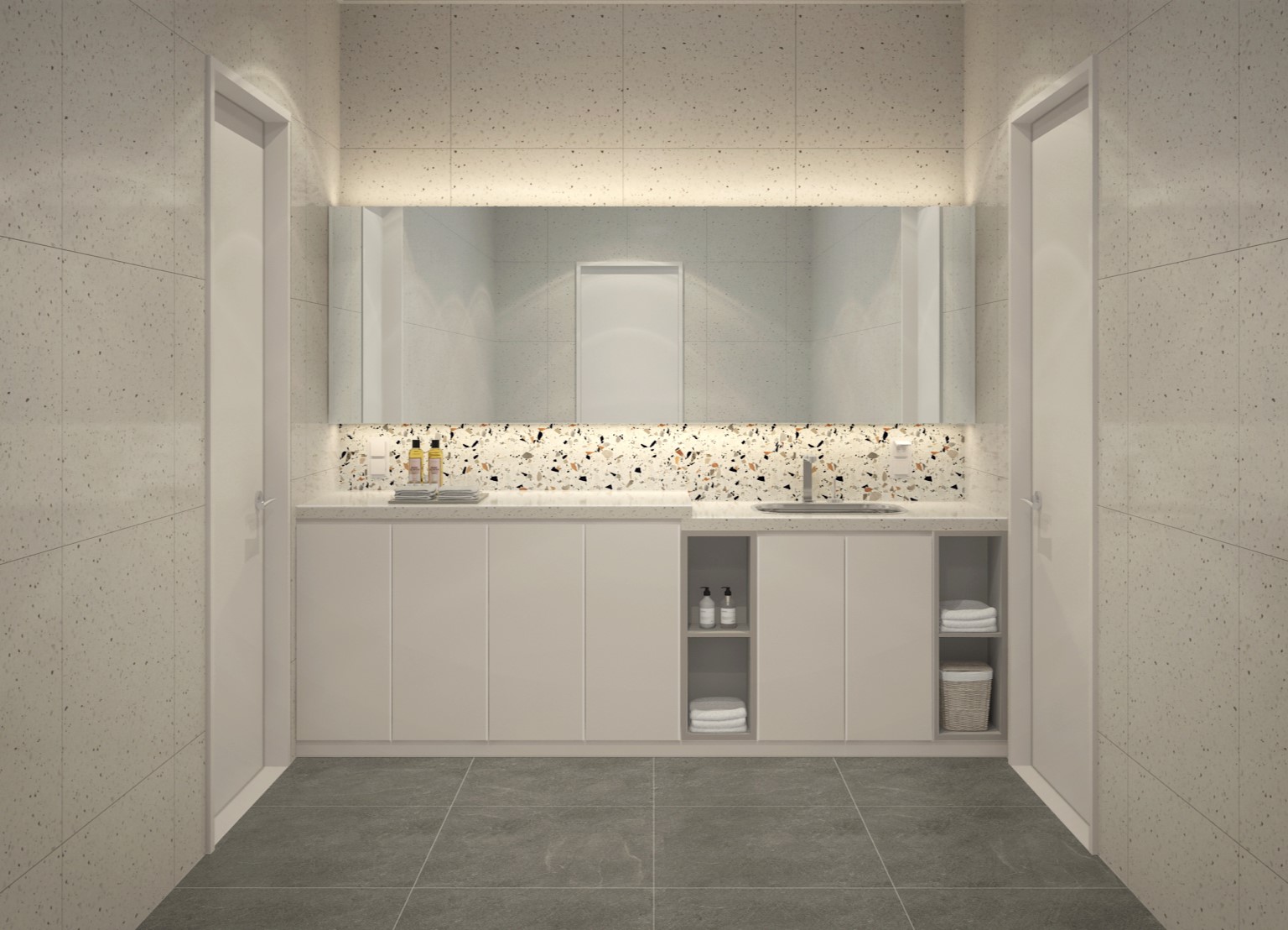 모던하고 실용적인 파우더룸